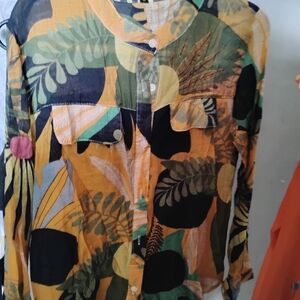 Dolce & Gabbana Multicolor Leaf Print Shirt